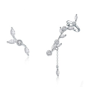 Silver plating Plum Blossoming Flower Branch Stud Earrings for Women Jewelry