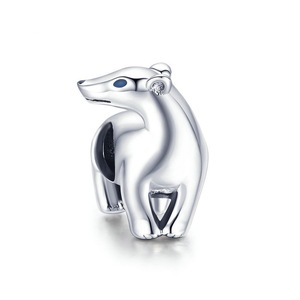 Silver plating Polar Bear Animal Beads Fit Charms Bracelets Necklaces DIY Jewelry