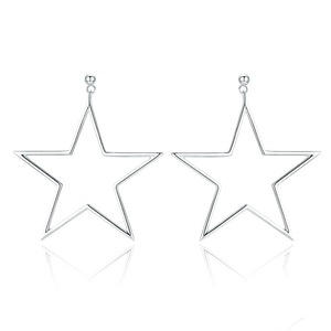 Silver plating Punk Rock Star Stud Earrings for Women Simple Line Fashion Earrings Jewelry