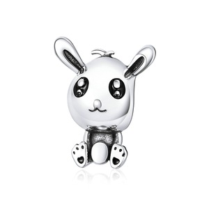 Silver plating Rabbit Animal Charm for Charms Bracelet or Bangle Festival Gifts for Girl Jewelry