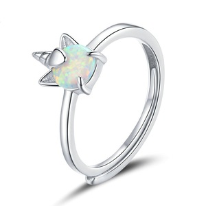 Silver plating Rings for Women Unicorn Adjustale Finger Ring Couple Wedding Jewelry
