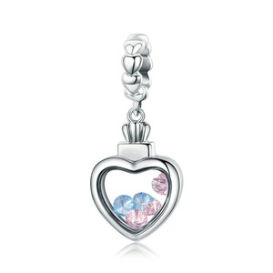 Silver plating Romantic Heart Pendant Charm Fit Women Bracelet & Necklace Jewelry