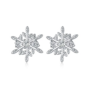 Silver plating Romantic Snowflakes Earrings for Women Jewelry