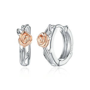 Silver plating Rose Vine Stud Earrings for Women Fashion Jewelry