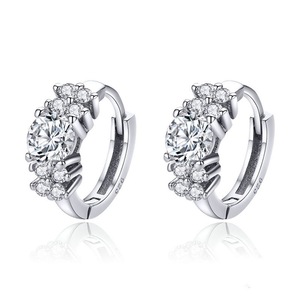 Silver plating Round Circle Hoop Earrings for Women Jewelry