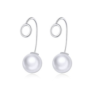 Silver plating Round with Ear Dangle Earrings for Women Fashion Jewelry