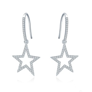 Silver plating Shining Star Drop Earrings for Women Jewelry