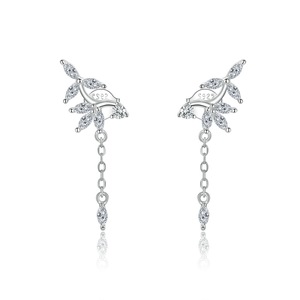 Silver plating Shiny Dazzling Earrings for Women Wedding Jewelry