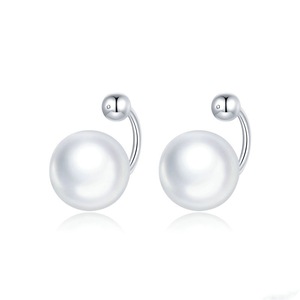 Silver plating Simple Beads Earrings Stud for Women Jewelry