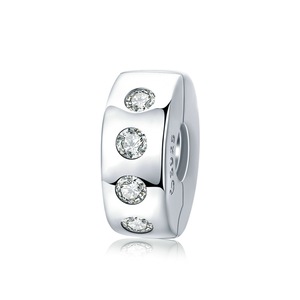 Silver plating Simple Dazzling Charm Clip Fit Charms Bracelets for Women DIY Jewelry