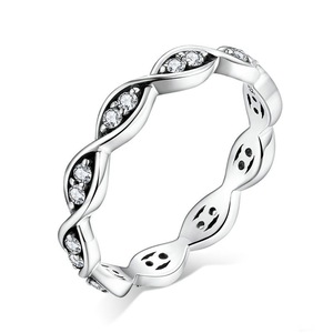 Silver plating Simple Lines Pendant Finger Rings for Women Jewelry _8