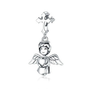 Silver plating Smiling Angel Beads Pendant Charm for Women Bracelet or Neckalce Jewelry