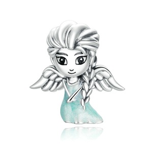 Silver plating Snow Fairy Charm for Bracelet Fine Jewelry DIY Bangle Beads