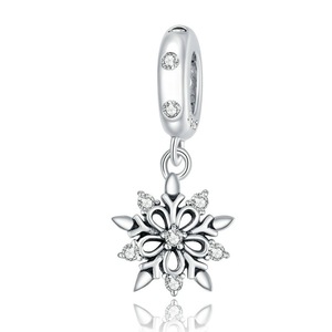 Silver plating Snowflake Charm for Bracelet Women DIY Beads Jewelry
