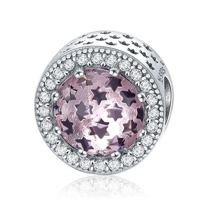 Silver plating Sparkling Star Pave Dazzling Beads Fit Women Bracelets & Necklaces Jewelry