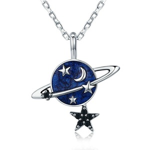 Silver plating Sparkling Star Pendant Necklace for Women Jewelry