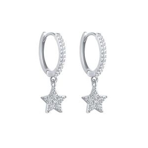 Silver plating Star Earrings for Women Jewelry Fashion Five-pointed Star Hanging Earring Party Gift
