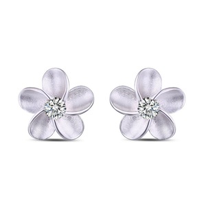 Silver plating Stud Earrings Trendy Earring Fine Jewelry for Women Flower Earring Female