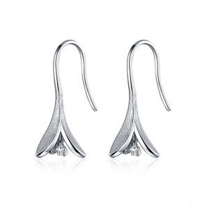 Silver plating Tiny Flower Honeysuckle Ear Hook Dangle Earrings for Women Blossom Fashion Jewelry