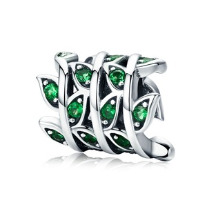 Silver plating Tree of Life Green Tree Leaves Beads Fit Women Bracelet & Necklaces DIY Jewelry