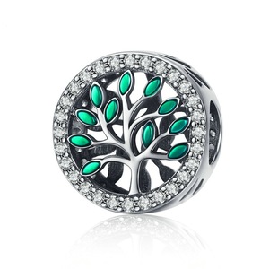Silver plating Tree of Life Tree Leaves Beads Fit Charms Bracelets DIY Jewelry