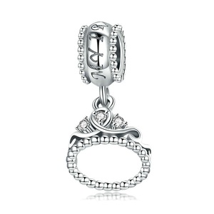 Silver plating Trendy Princess Crown Pendant Charm Fit Charm Bracelet & Necklace Jewelry Girlfriend Gift