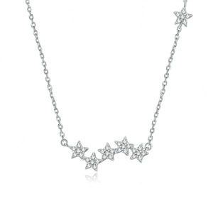 Silver plating Twinkling Stars Pendant Necklace for Women Wedding Family Gifts Jewelry