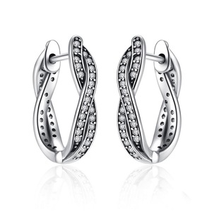 Silver plating Twist of Fate Hoop Earrings for Women Wedding Jewelry