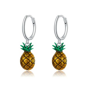 Silver plating Vibrant Pineapple Earrings for Women Style Jewelry