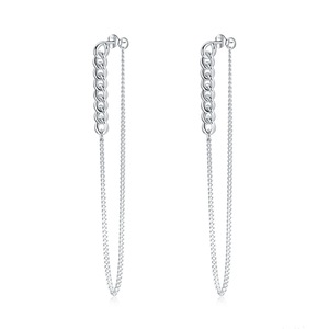 Silver plating Vintage Chain Earrings Simple Long Chain Earring Gift for Girl Jewelry