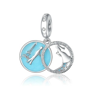 Silver plating Vintage Pattern Romantic Pendant Charm Fit Bracelet or Necklace DIY Jewelry