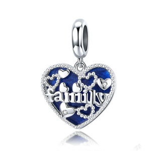 Silver plating Vintage Pattern Warm Family Pendant Charm Fit Bracelet or Necklace DIY Jewelry