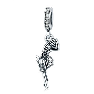 Silver plating Vintage Revolver Pistol Pendant Charm Fit Bracelet Necklace DIY Beads Jewelry