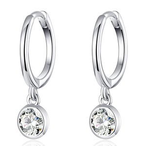 Silver plating Waterdrop Hoop Earrings for Women Wedding Engagement Jewelry