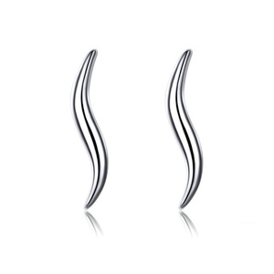 Silver plating Waving Curves Line Stud Earrings for Women Minimalist Jewelry Accessories Gifts