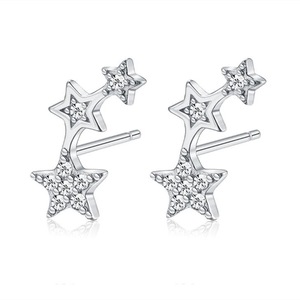 Silver plating Woman Delicate Star Earrings Female Jewelry for Valentine's Day Gift