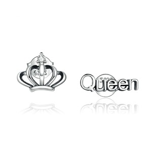 Simple Crown Stud Earrings for Women Silver plating Ear Pins Jewelry