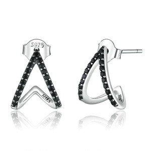 Simple Geometry Stud Earrings for Women Silver plating Ear Pins Jewelry Earring