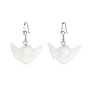 Simple Little Angel Stud Earrings for Women Silver plating Ear Pins Jewelry Design Earring