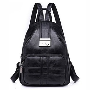 Simple Style Soft PU Surface Double Shoulder Bag Ladies Handbag Messenger Bag (Black)