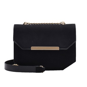 Simple Women Messenger Tote Bag Solid Chain Flap Shoulder Handbag Scrub PU Purse Fashion Exquisite Shopping Bag