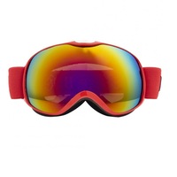 Ski Glasses Spherical Double Anti-fog Goggles Hiking Snow Mirror Windproof Mirror Skiing Supplies for Kids red