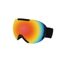 Ski Goggles with Large Spherical Double Layers Antifog Goggles Climbing Goggles for Women and Men Black frame red film