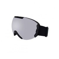 Ski Goggles with Large Spherical Double Layers Antifog Goggles Climbing Goggles for Women and Men Black frame silver