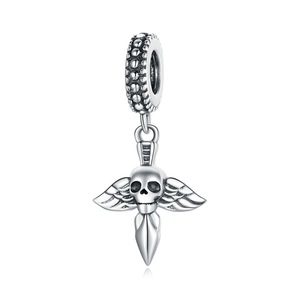 Skull Charm Wing Knife Silver plating Pendant Fit Bracelets & Necklaces Jewelry