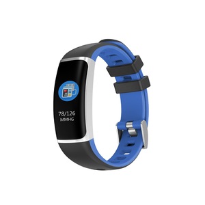 Smart Bluetooth Watch Moving Blood Pressure Heart Rate Waterproof Watch - BLACK BLUE