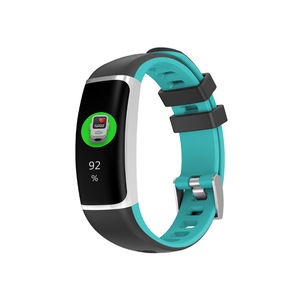 Smart Bluetooth Watch Moving Blood Pressure Heart Rate Waterproof Watch - BLACK CYAN