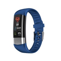 Smart Bracelet Sports Pedometer Waterproof Monitoring Heart Rate Blood Pressure Healthy Multi-function ECG Bracelet-Blue