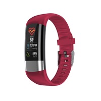 Smart Bracelet Sports Pedometer Waterproof Monitoring Heart Rate Blood Pressure Healthy Multi-function ECG Bracelet-Red