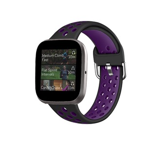 Smart Watch Wristband 2-color Silicone Strap Reverse Buckle Watch Band for Fitbit Versa 2 1-12